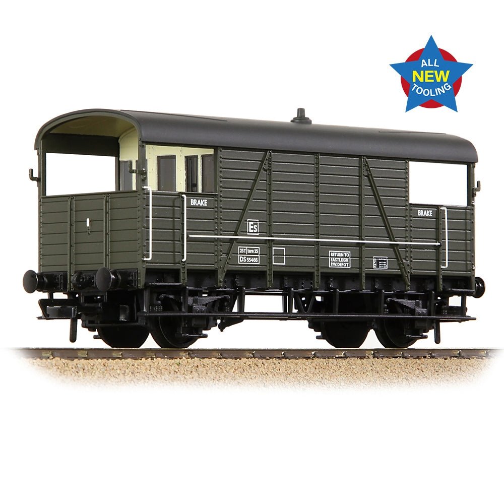 EFE Rail SE&CR 25T 'Dance Hall' Brake Van BR Departmental Olive Green - OO Gauge - Phillips Hobbies