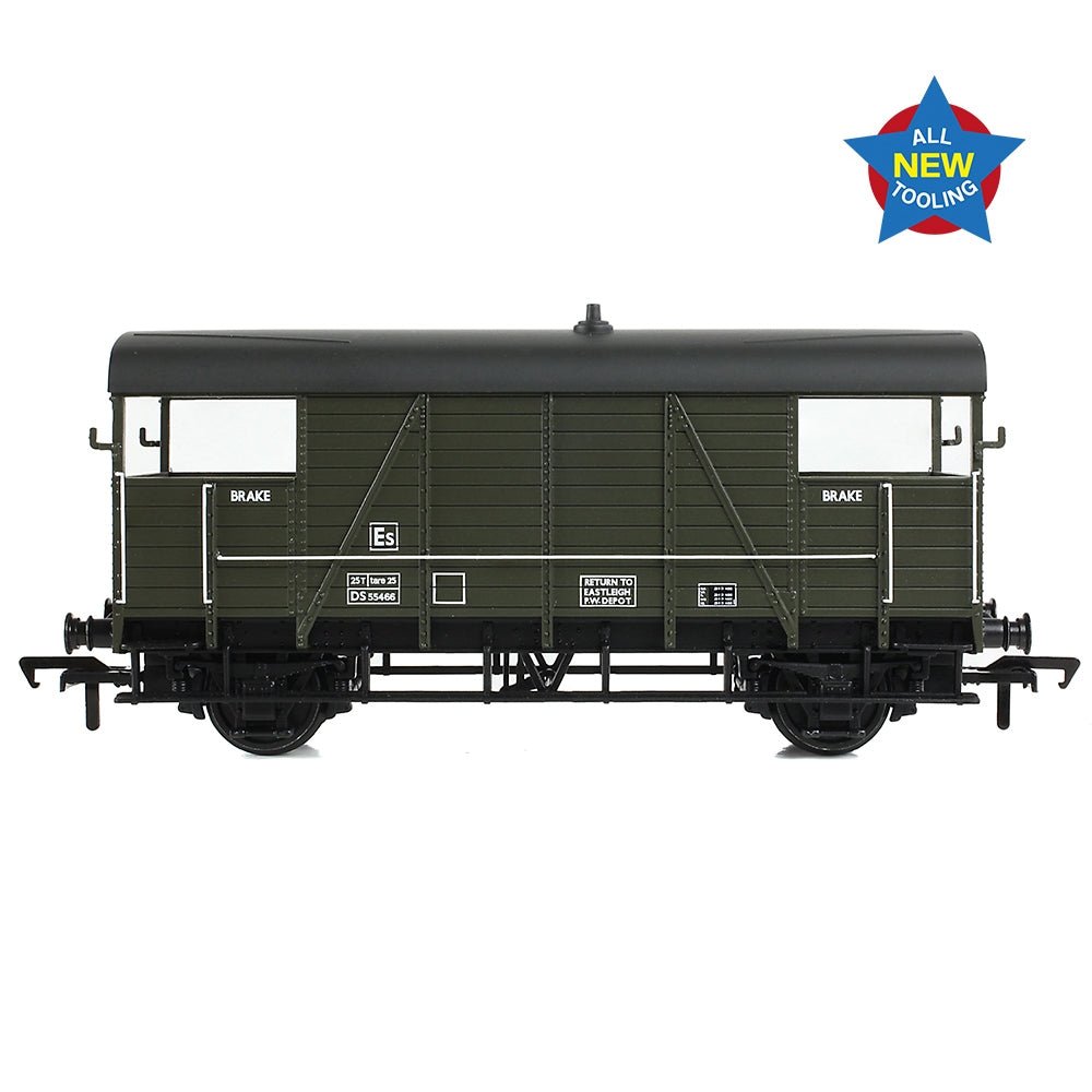 EFE Rail SE&CR 25T 'Dance Hall' Brake Van BR Departmental Olive Green - OO Gauge - Phillips Hobbies