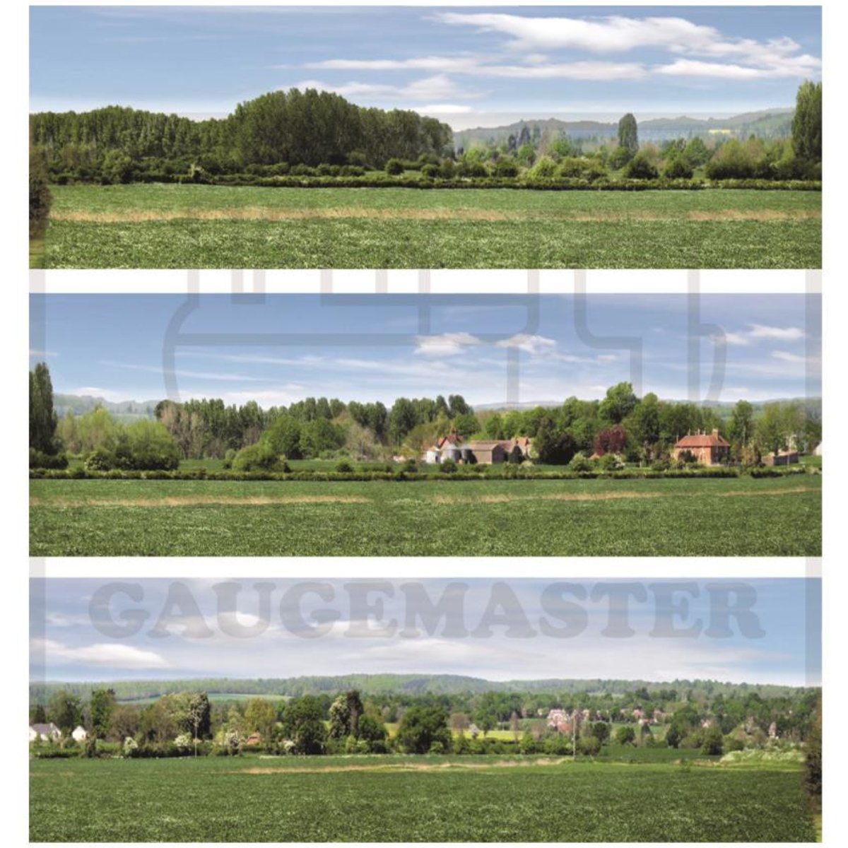 Gaugemaster Open Field Large Photo Backscene (2744x304mm) - OO Gauge - Phillips Hobbies