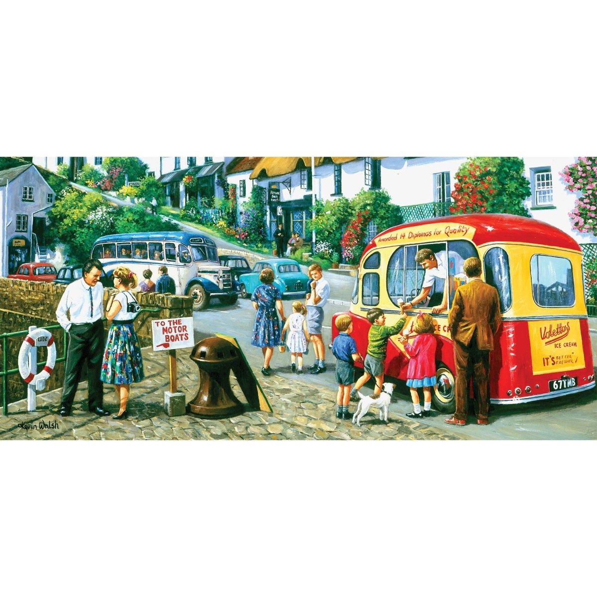 Gibsons G4059 Ice Cream by the River 636 Piece Panoramic Jigsaw Puzzle - Phillips Hobbies