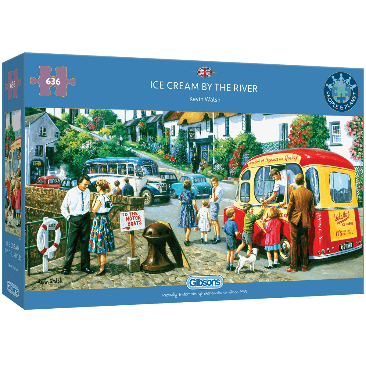 Gibsons G4059 Ice Cream by the River 636 Piece Panoramic Jigsaw Puzzle - Phillips Hobbies