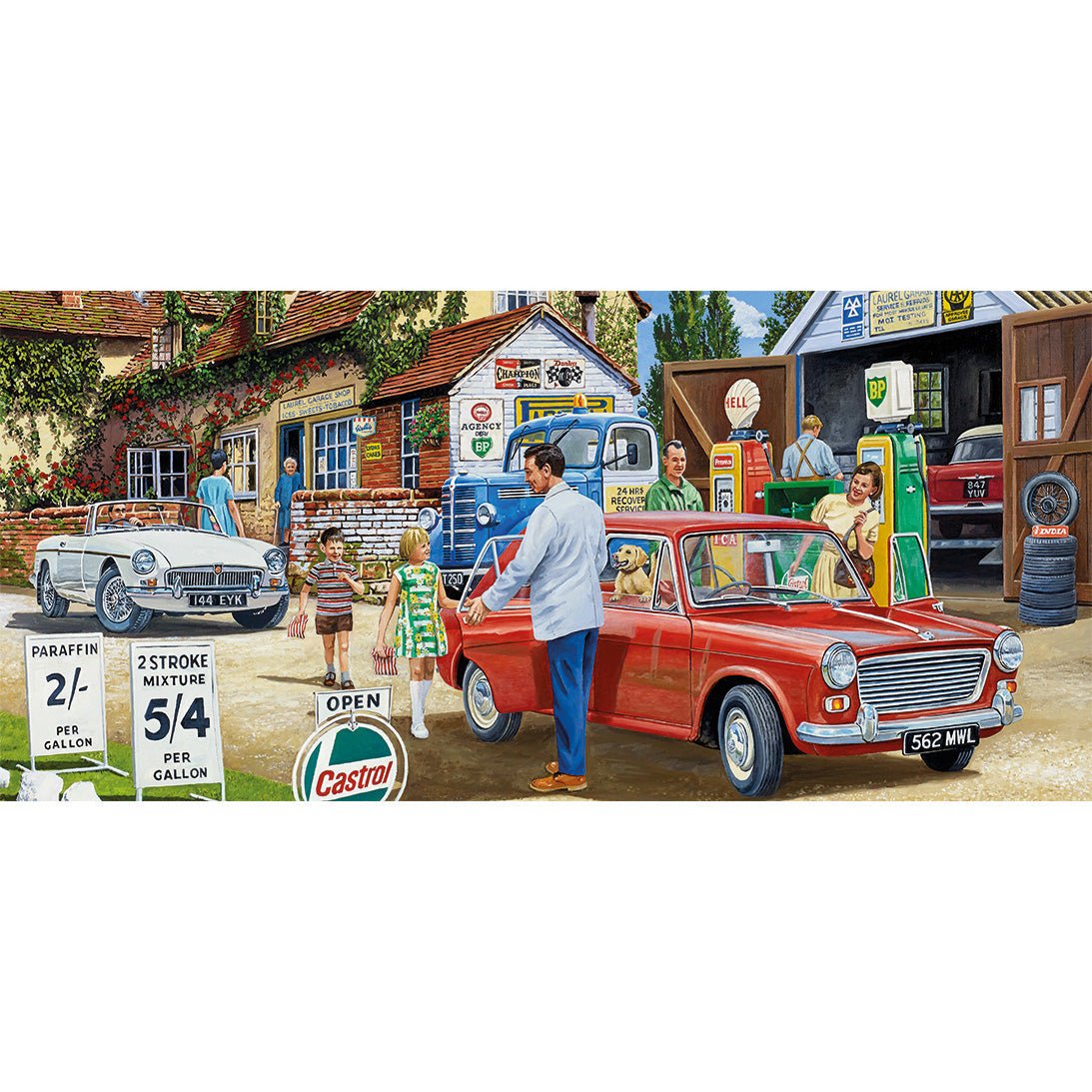 Gibsons G4064 Filling Up for the Trip 636 Piece Panoramic Jigsaw Puzzle - Phillips Hobbies