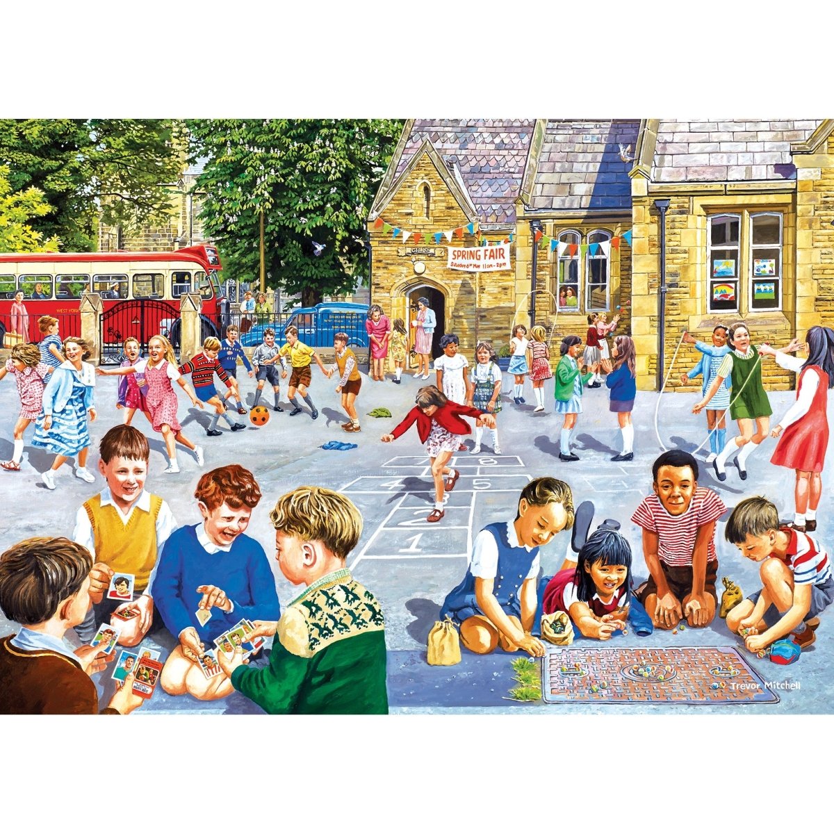 Gibsons School Days 4 x 500 Piece Jigsaw Puzzles - Phillips Hobbies