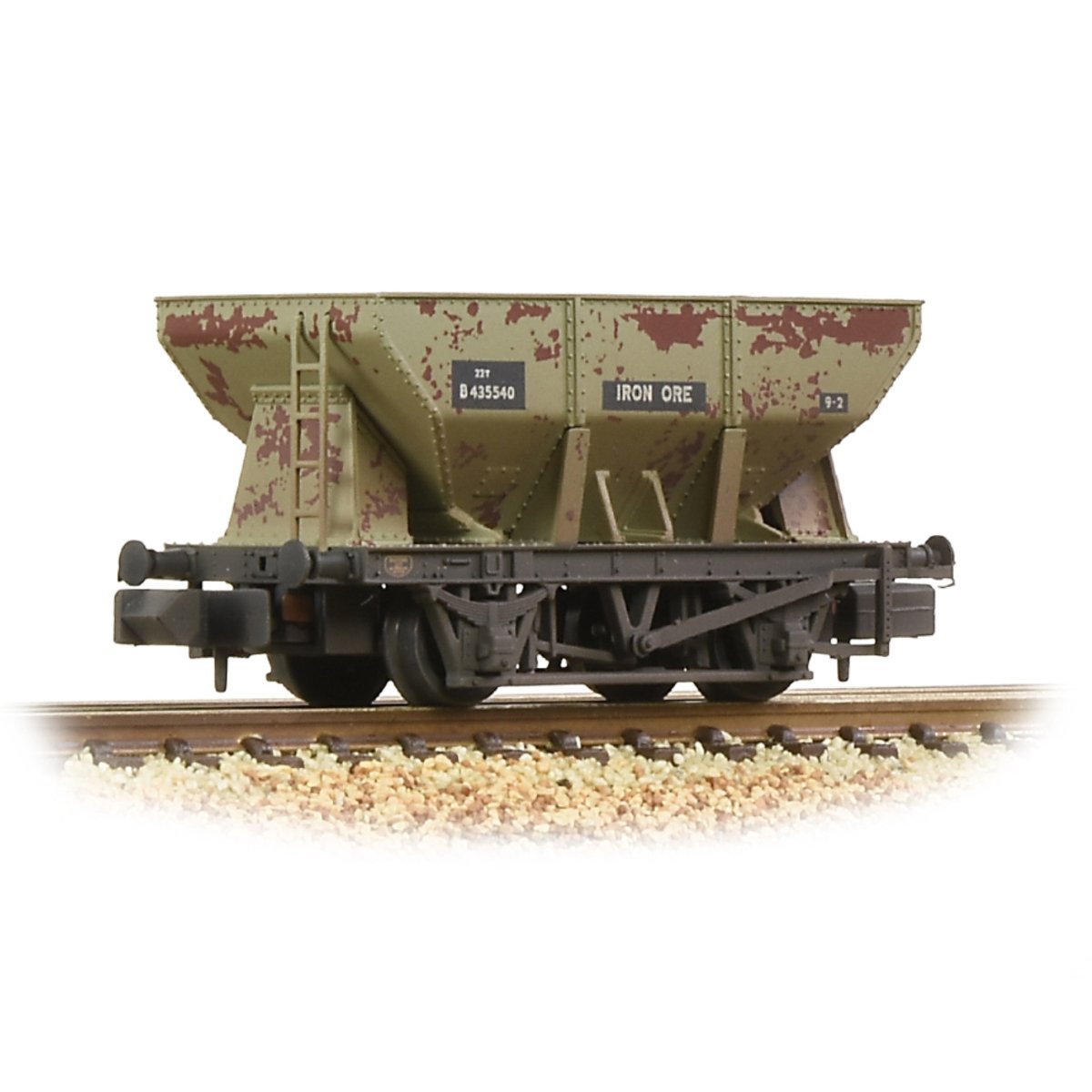 Graham Farish 24T Iron Ore Hopper BR Grey (Early) Weathered - N Gauge - Phillips Hobbies