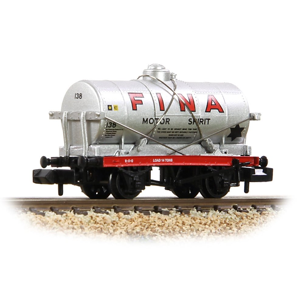 Graham Farish 373 - 658 14T Tank Wagon 'Fina' Silver - N Gauge - Phillips Hobbies