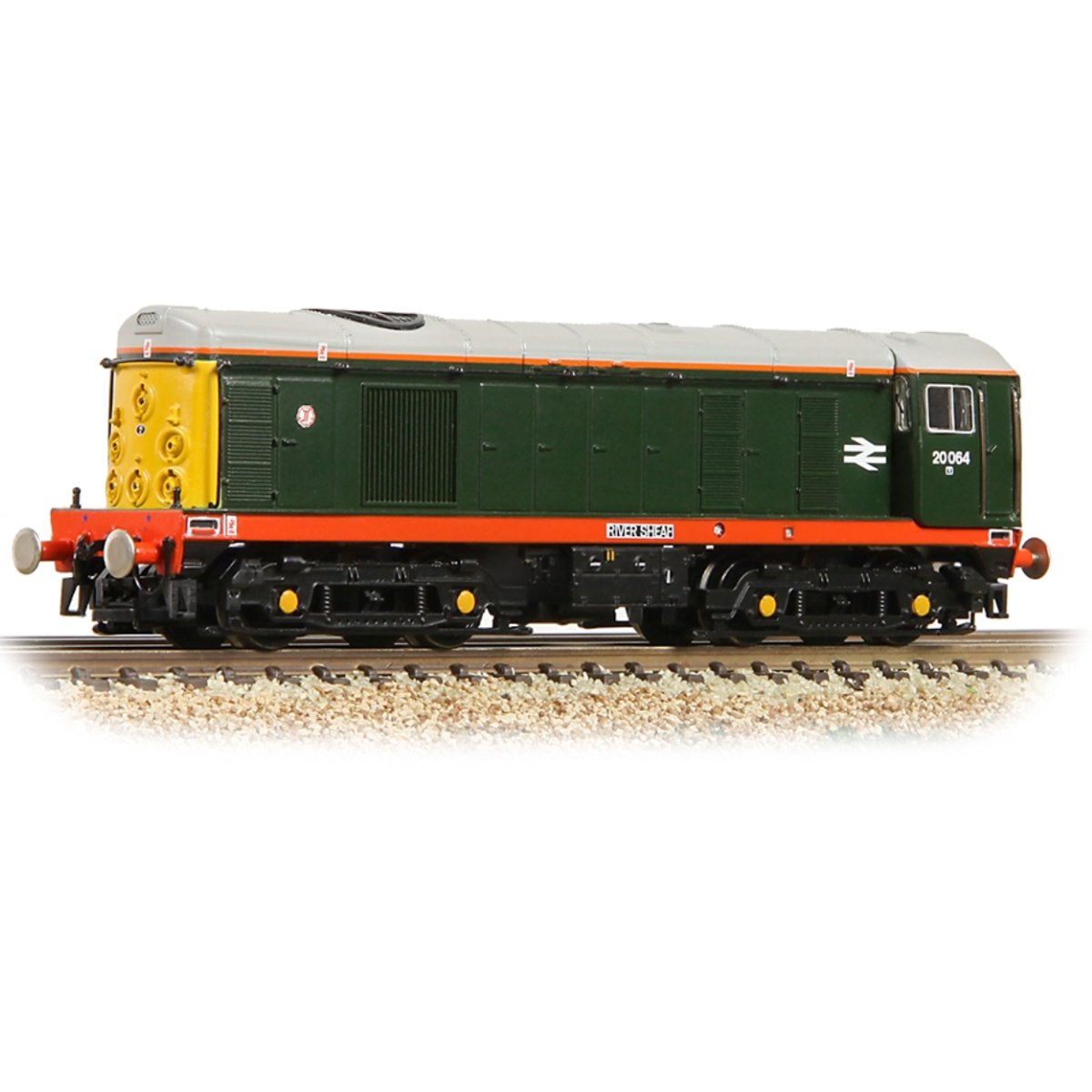 Graham Farish Class 20/0 Disc Headcode 20064 'River Sheaf' BR Green (Red Solebar) - N Gauge - Phillips Hobbies