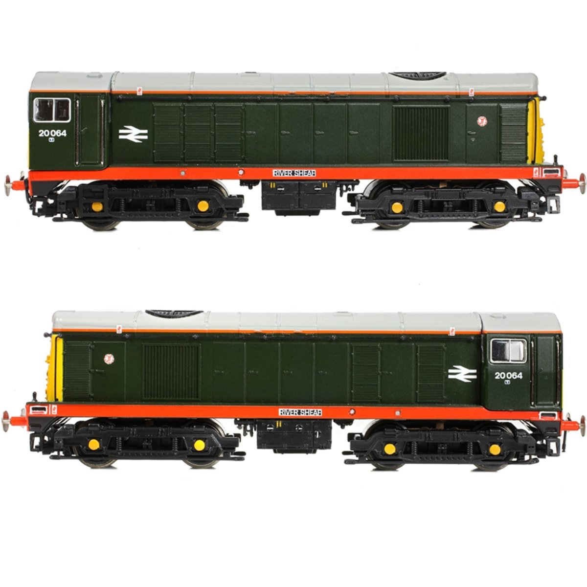 Graham Farish Class 20/0 Disc Headcode 20064 'River Sheaf' BR Green (Red Solebar) - N Gauge - Phillips Hobbies