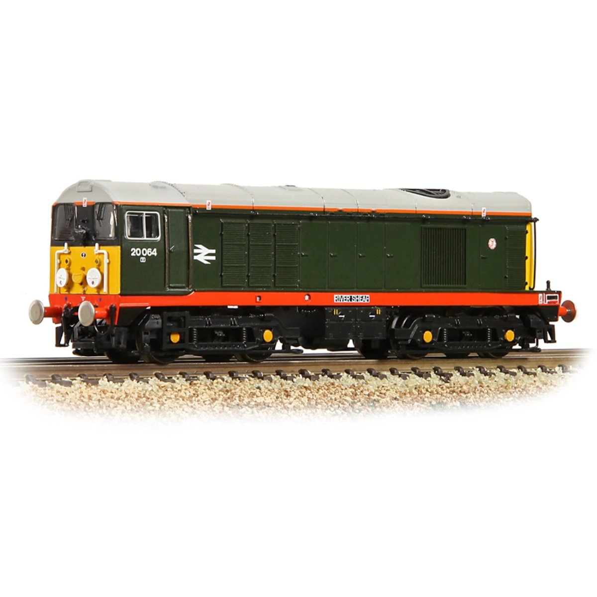 Graham Farish Class 20/0 Disc Headcode 20064 'River Sheaf' BR Green (Red Solebar) - N Gauge - Phillips Hobbies