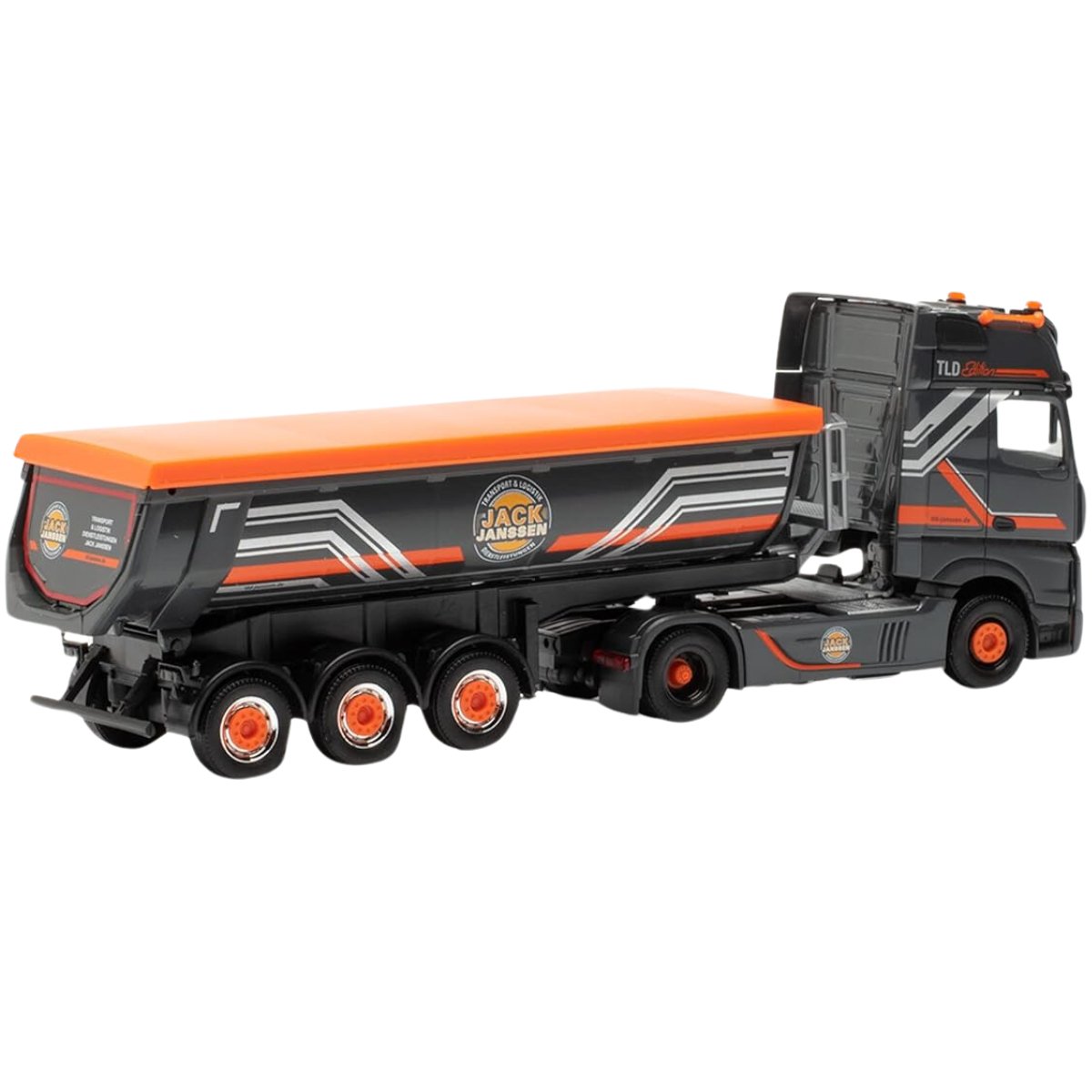 Herpa Mercedes - Benz Actros '18 Gigaspace Tractor - Trailer Jack Janssen - 1:87 Scale - Phillips Hobbies