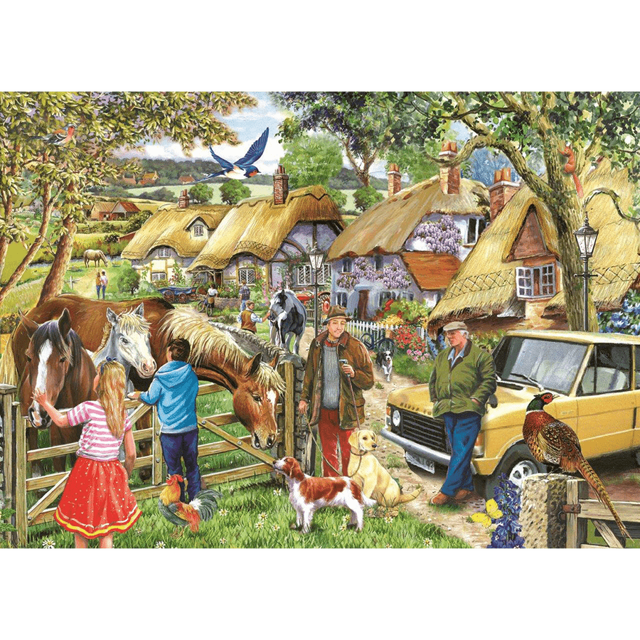 House of Puzzles Horses & Hounds - BIG 500 Piece Jigsaw Puzzle - Phillips Hobbies