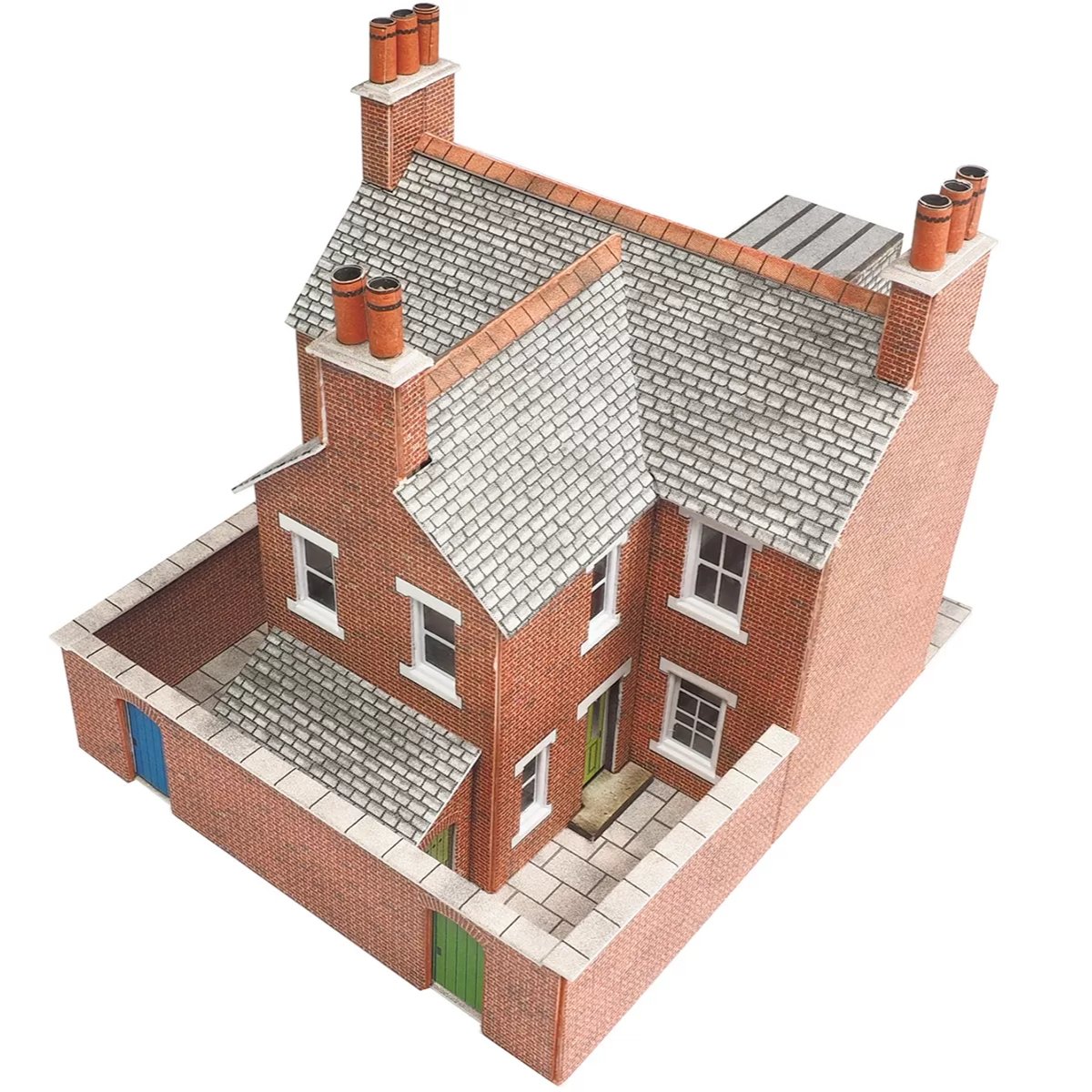 Metcalfe PN103 Terrace Houses in Red Brick Card Kit - N Gauge - Phillips Hobbies