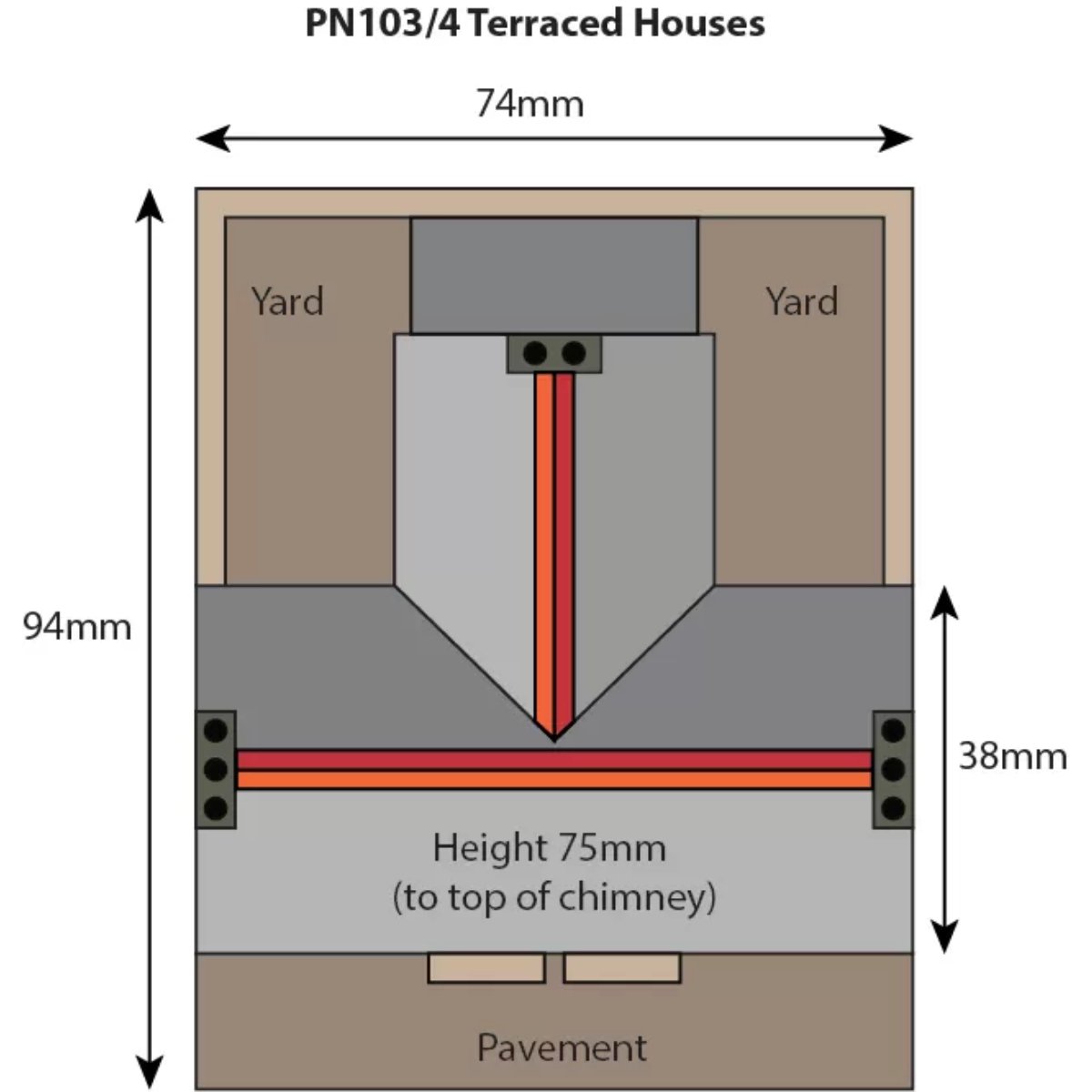 Metcalfe PN104 Terrace Houses in Stone Card Kit - N Gauge - Phillips Hobbies