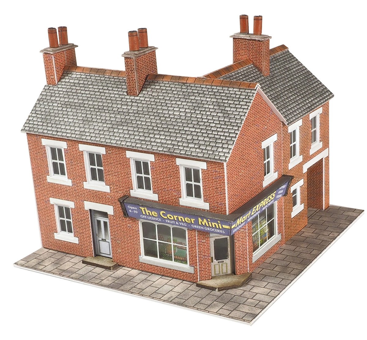 Metcalfe PN116 Corner Shop & Pub in Red Brick Card Kit - N Gauge - Phillips Hobbies