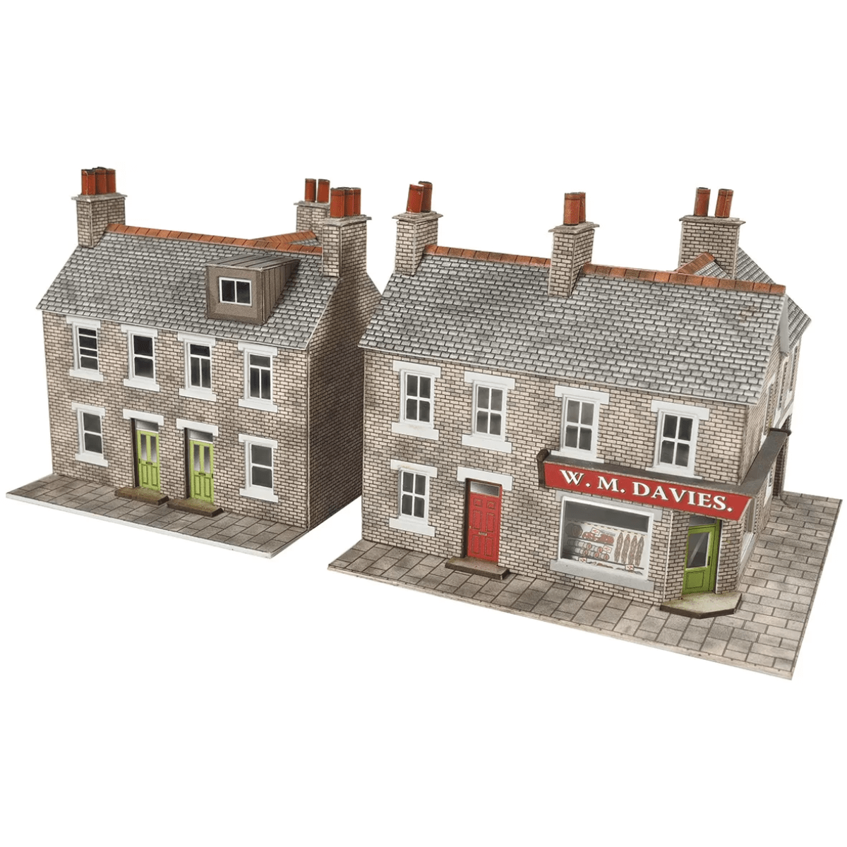 Metcalfe PN117 Corner Shop & Pub in Stone Card Kit - N Gauge - Phillips Hobbies