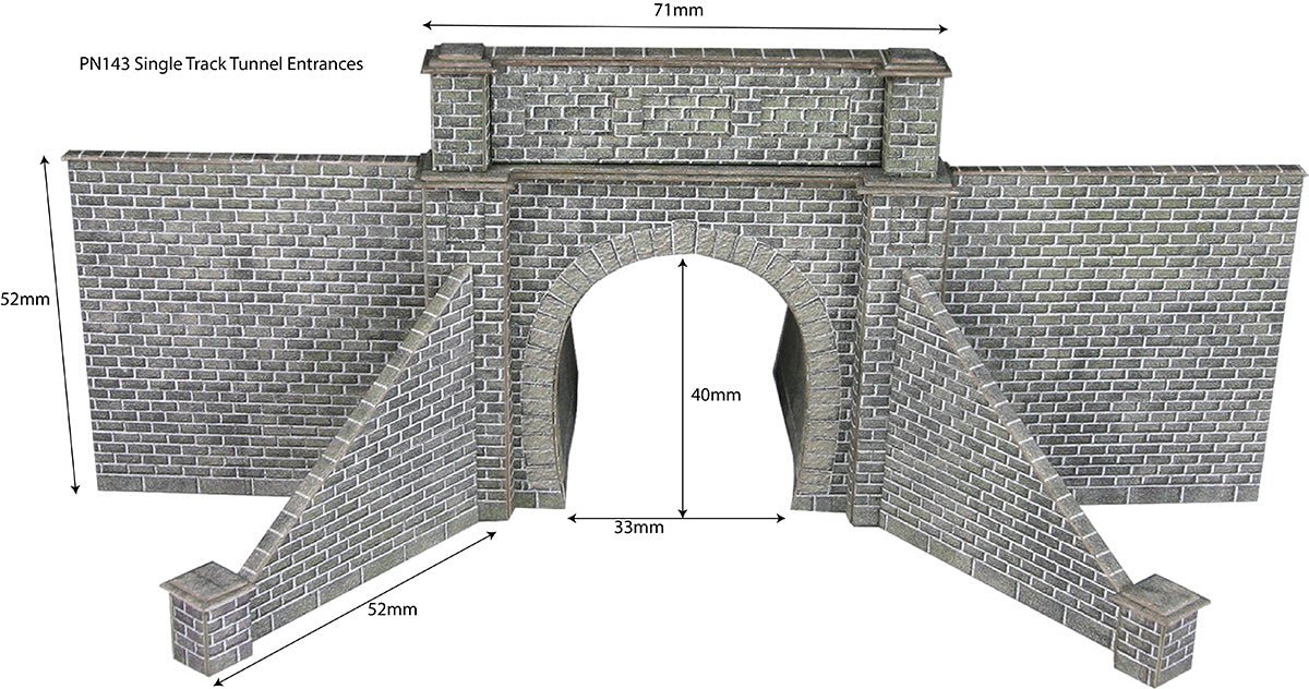 Metcalfe PN143 N Scale Tunnel Entrances Single Track Card Kit - N Gauge - Phillips Hobbies