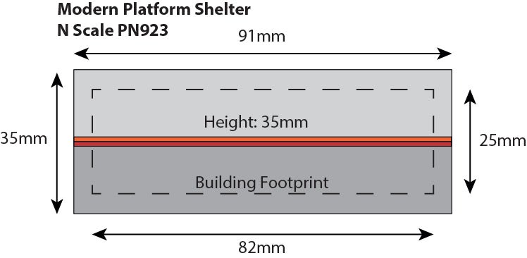 Metcalfe PN923 Modern Day Platform Shelter Card Kit - N Gauge - Phillips Hobbies