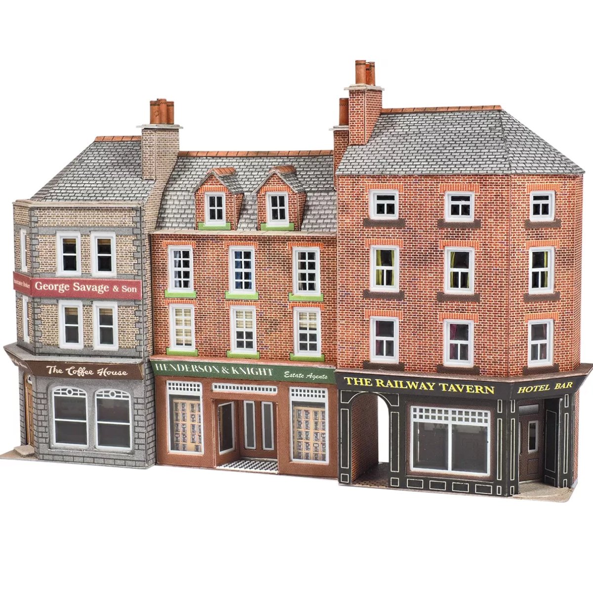 Metcalfe PN972 Low Relief Pub & Shops Card Kit - N Gauge - Phillips Hobbies