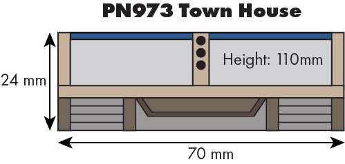 Metcalfe PN973 Low Relief Town House Card Kit - N Gauge - Phillips Hobbies