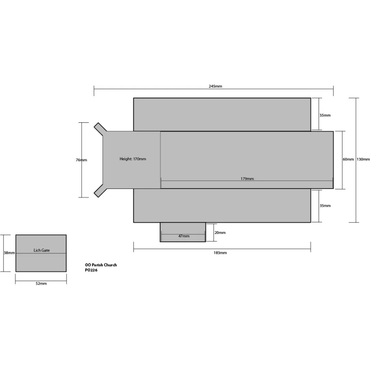 Metcalfe PO226 Parish Church - 00/H0 Scale Card Kit - Phillips Hobbies