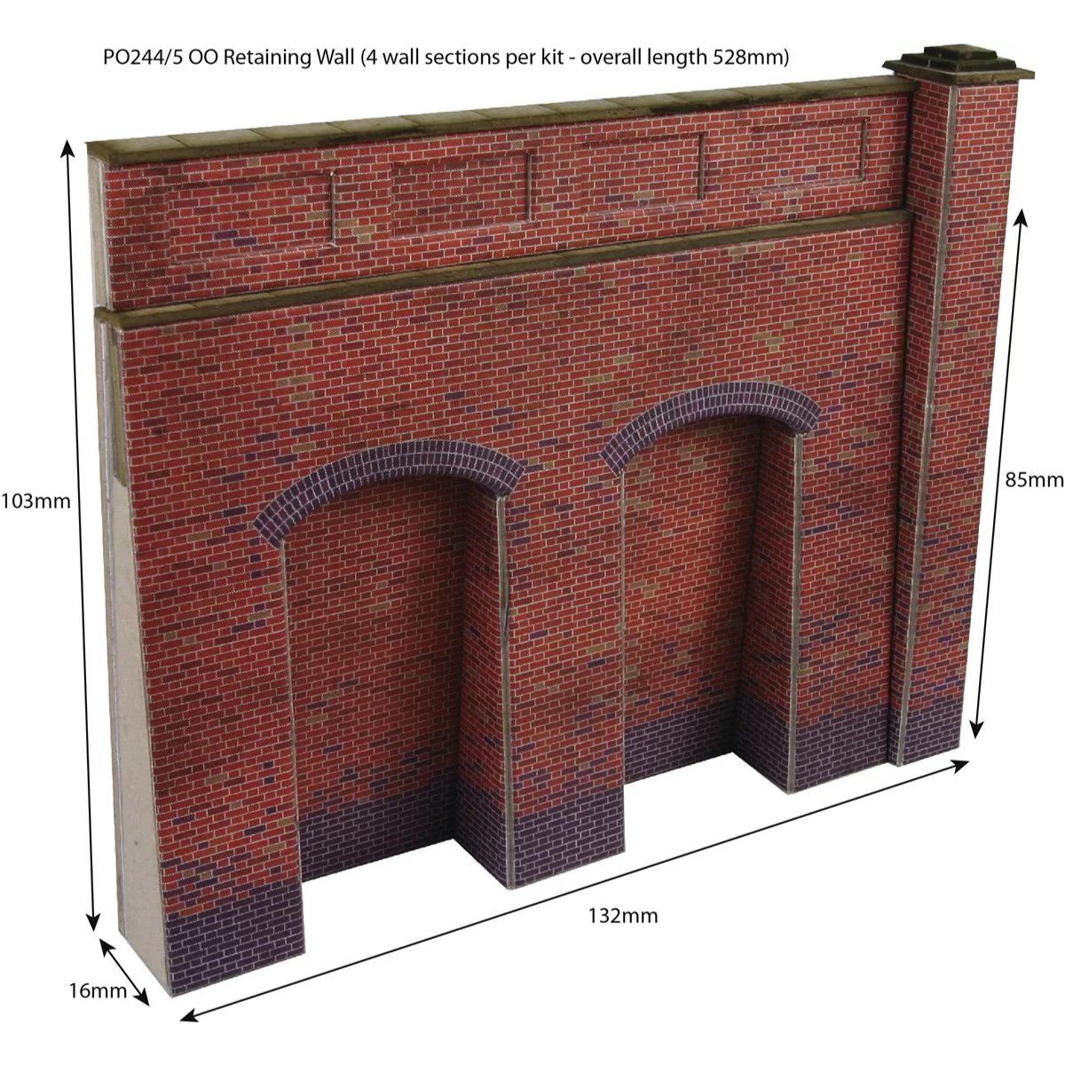 Metcalfe PO244 Retaining Wall in Red Brick - 00/H0 Scale - Phillips Hobbies