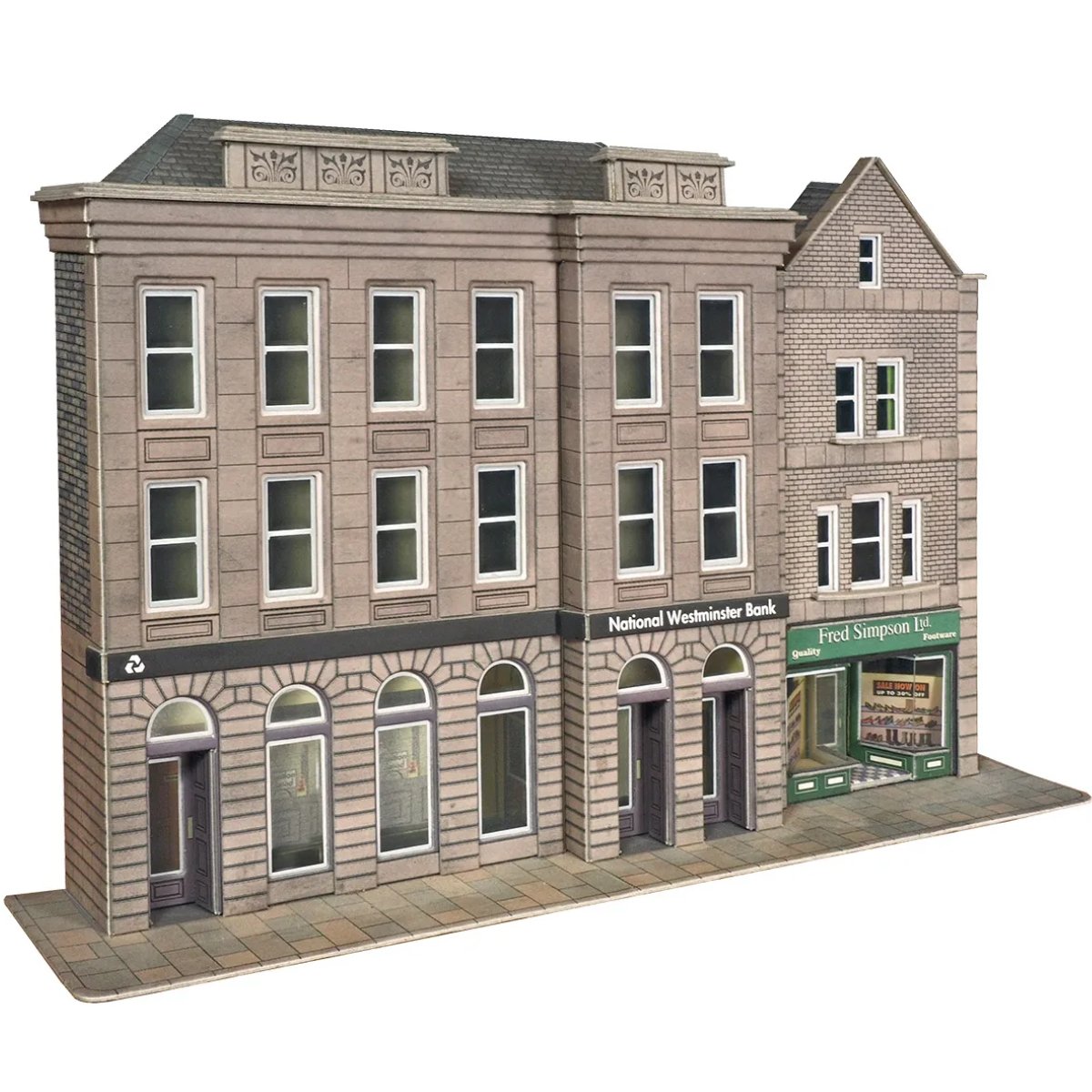 Metcalfe PO271 Low Relief Bank & Shop Card Kit - 00/H0 Scale - Phillips Hobbies