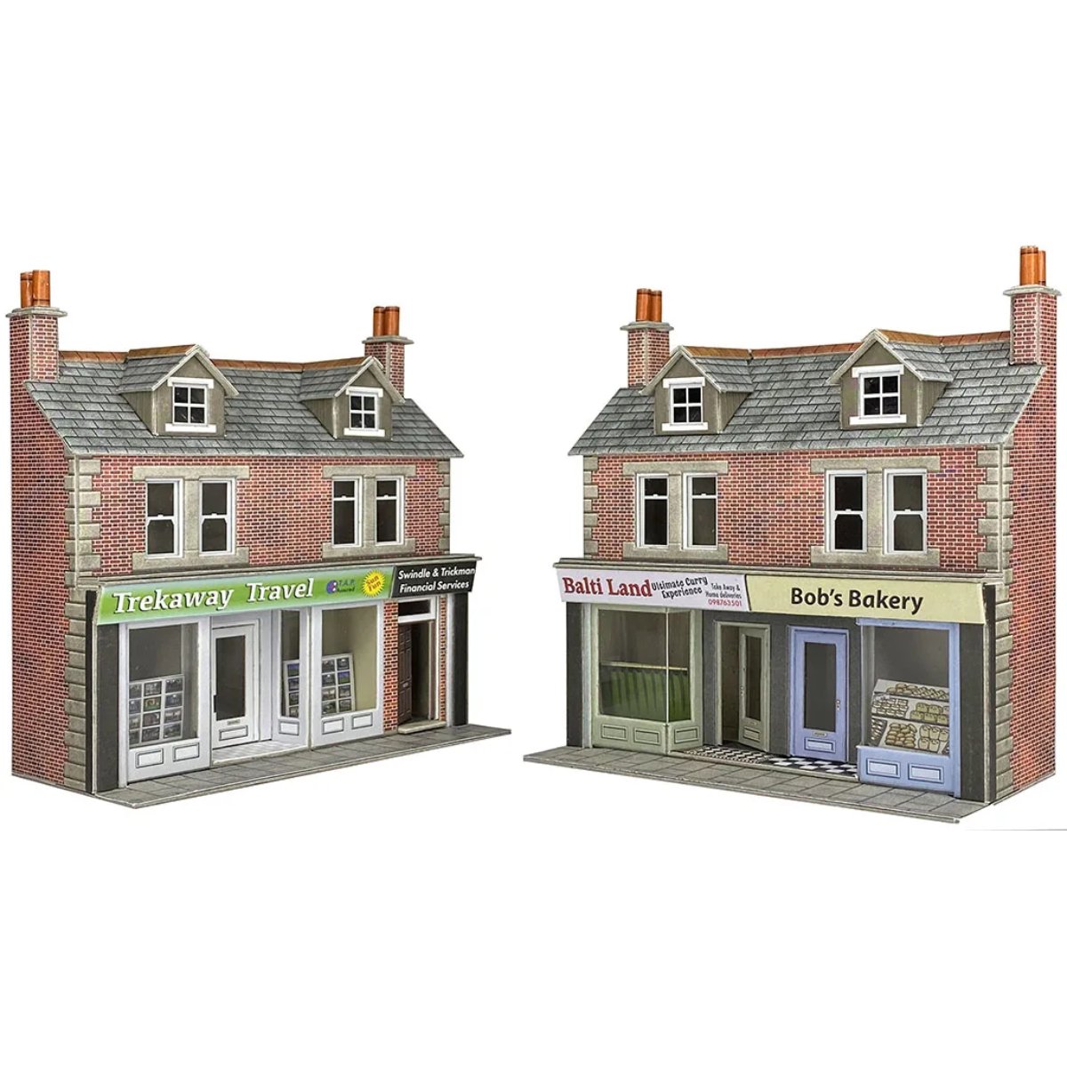 Metcalfe PO306 00/HO Scale Low Relief Shop Fronts Brick Card Kit - OO Gauge - Phillips Hobbies