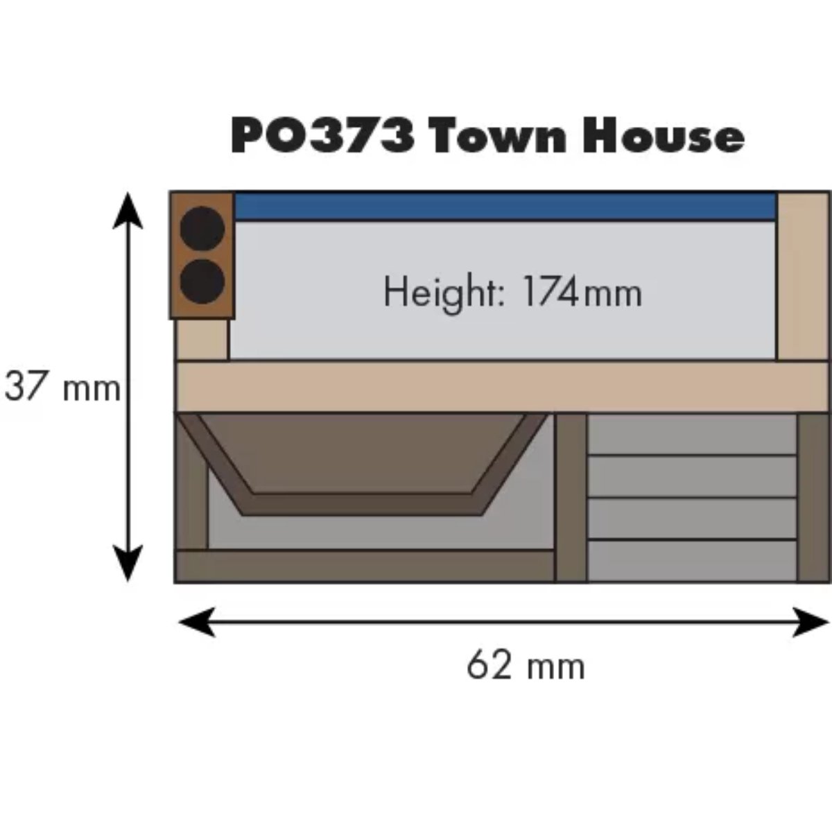 Metcalfe PO373 Low Relief Town House Card Kit - 00/H0 Gauge - Phillips Hobbies