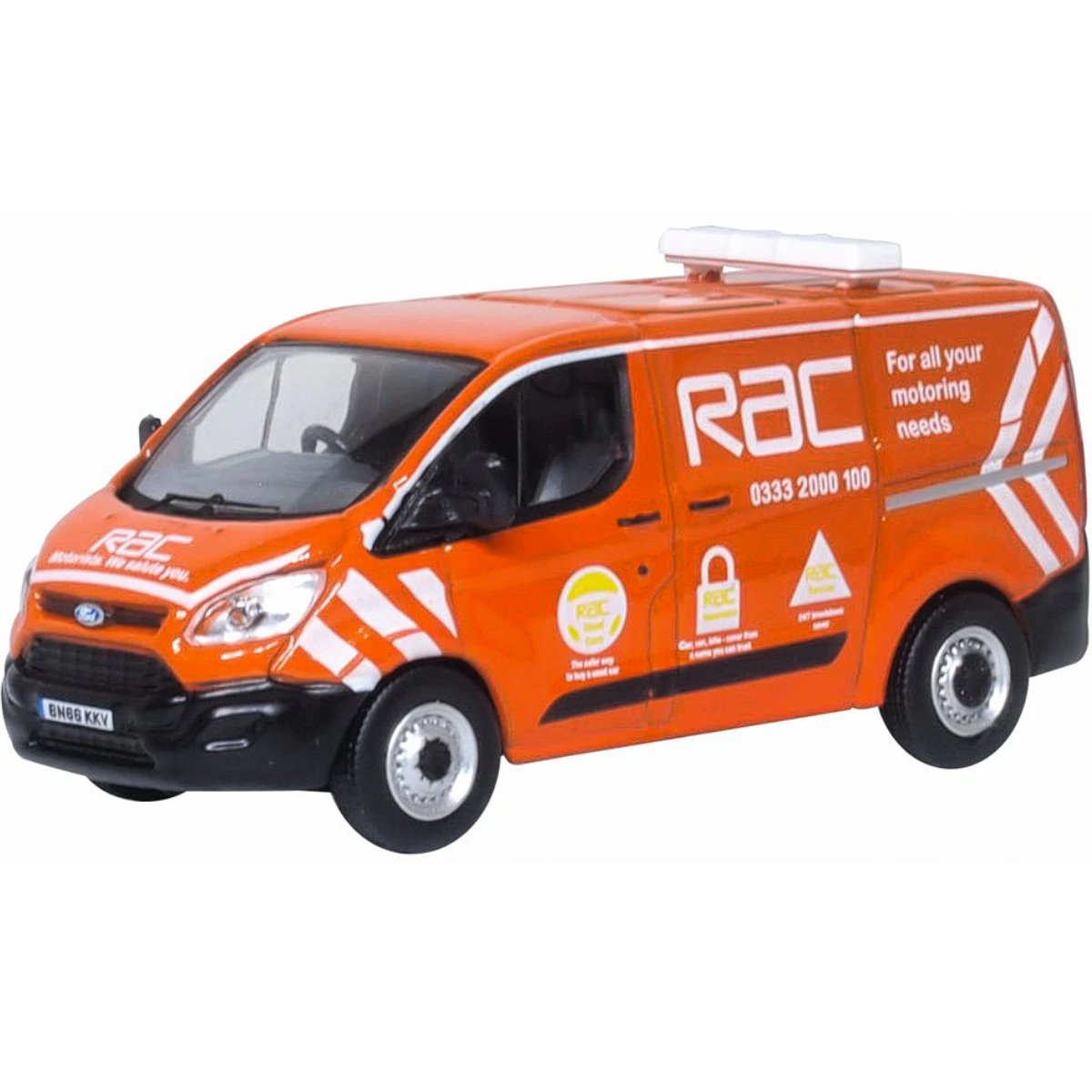 Oxford Diecast 76CUS003 Ford Transit Custom RAC - 1:76 Scale Model