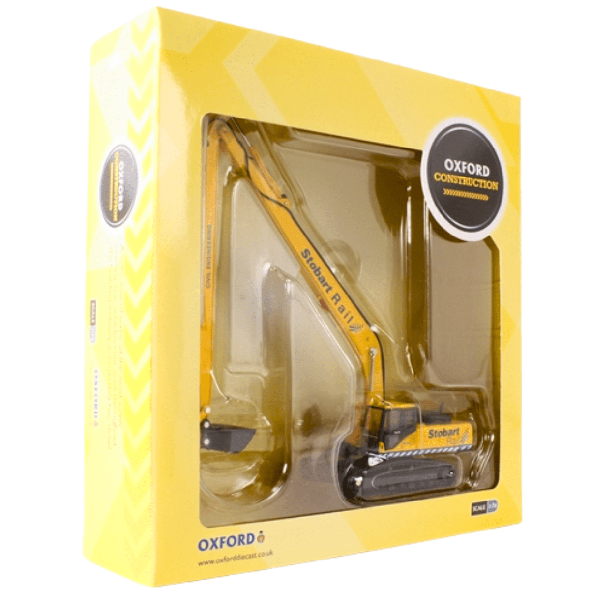 Oxford Diecast 76KOM002 Stobart Rail Excavator - 1:76 Scale Model - Phillips Hobbies