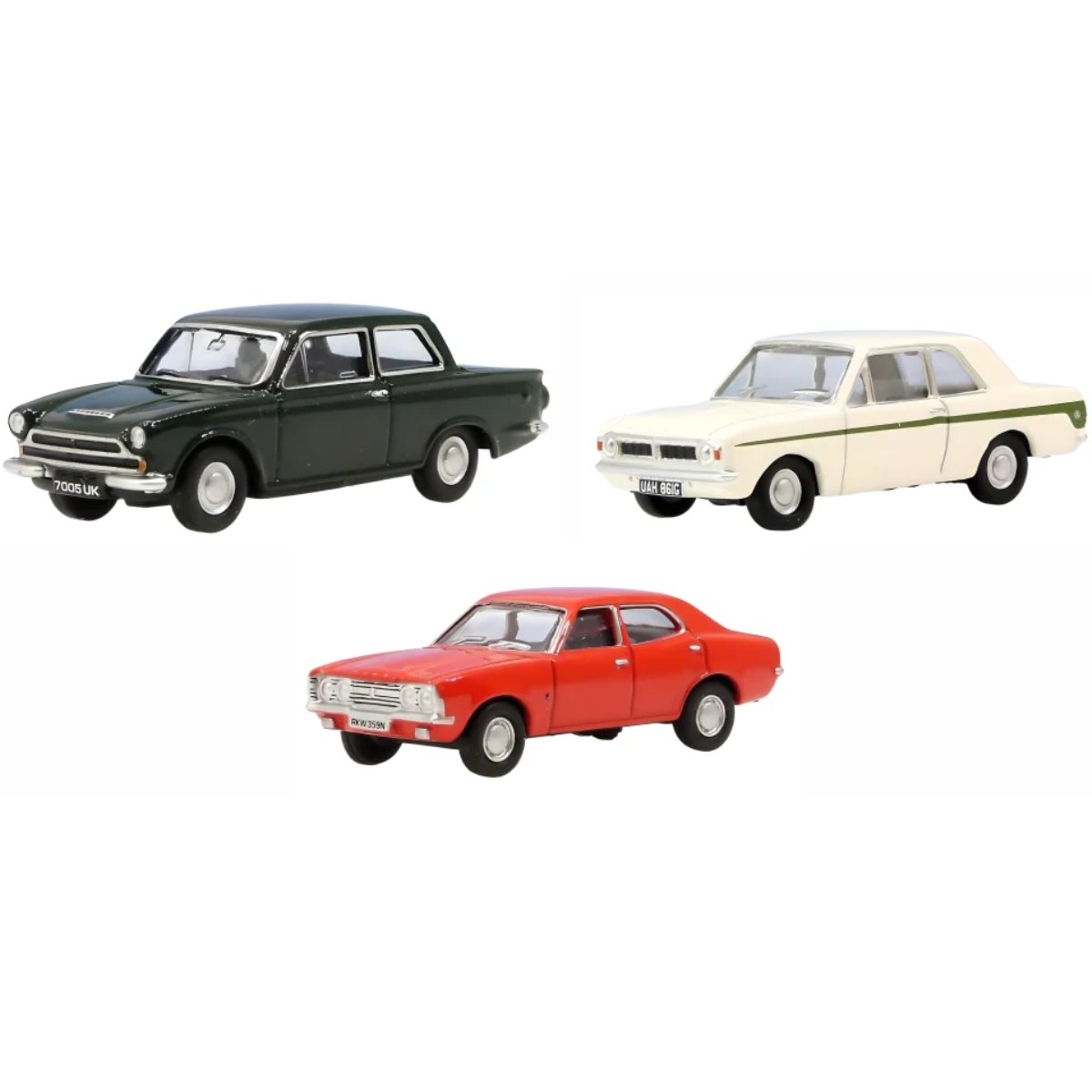 Oxford Diecast 76SET84 3 Piece Ford Cortina Set Mk1/2/3 - Phillips Hobbies