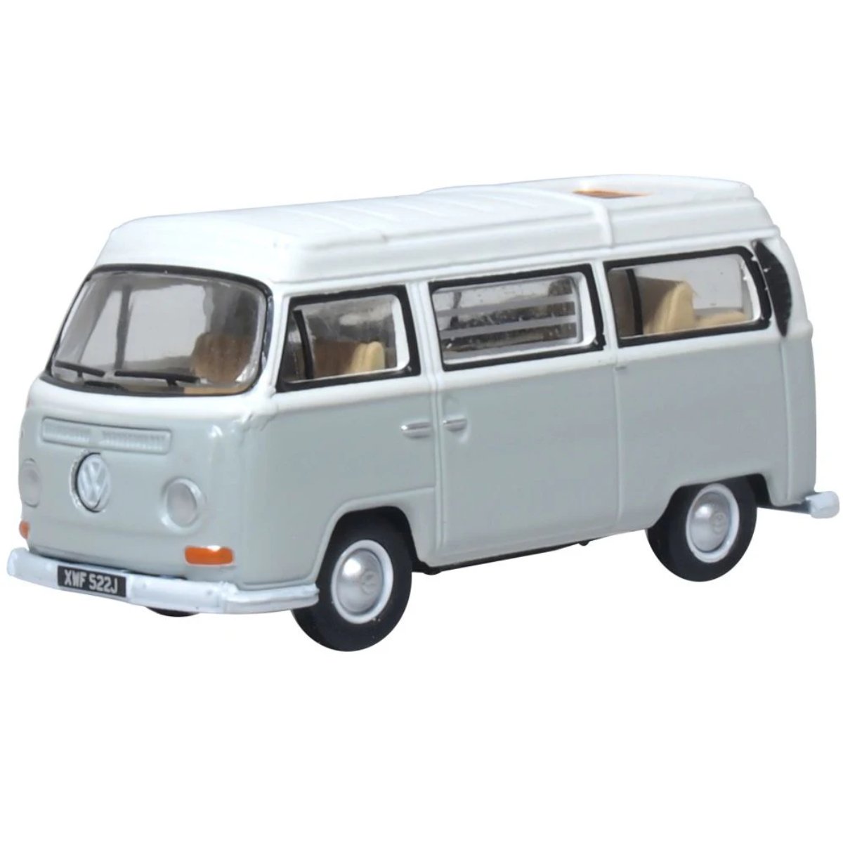 Oxford Diecast 76VW032 VW Bay Window Camper Silver Grey/White - Phillips Hobbies