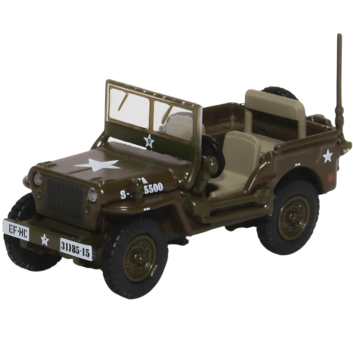 Oxford Diecast 76WMB003 Willys MB US Army - 1:76 Scale Model - Phillips Hobbies