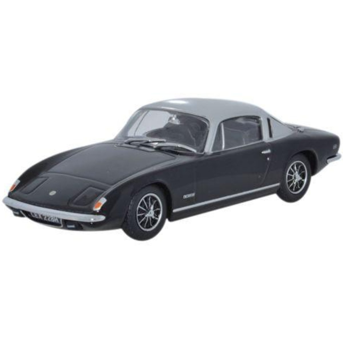 Oxford Diecast LE004 Lotus Elan Plus2 Black Silver - 1:43 Scale - Phillips Hobbies