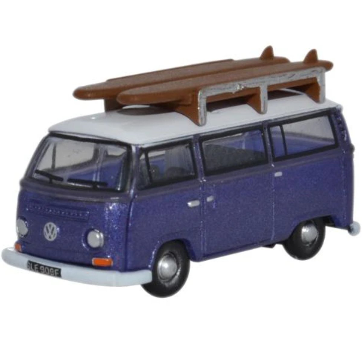 Oxford Diecast NVW015 Metallic Purple & White VW Bay Window Bus - Phillips Hobbies