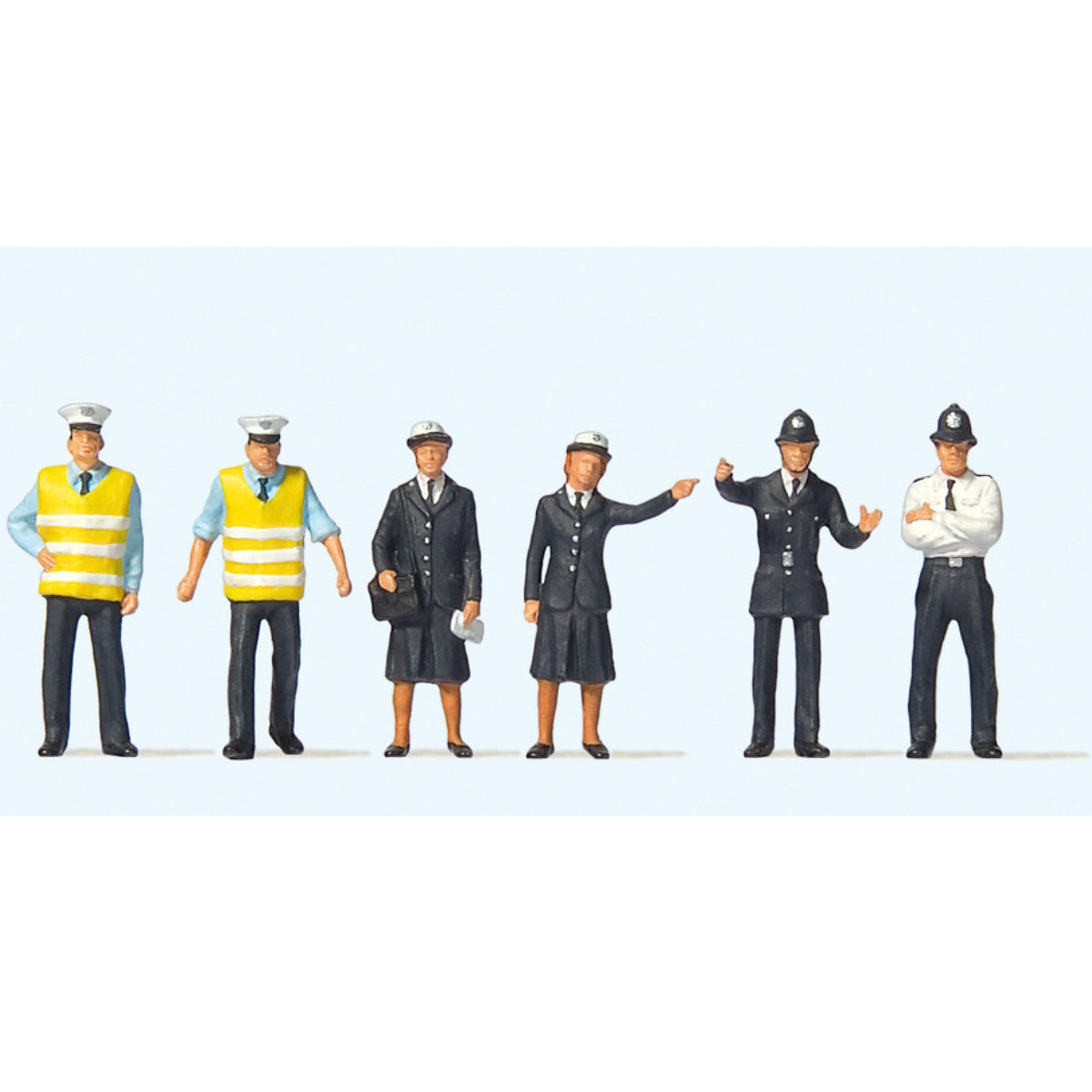 Preiser British Police Figures Set (6) - OO Gauge - Phillips Hobbies