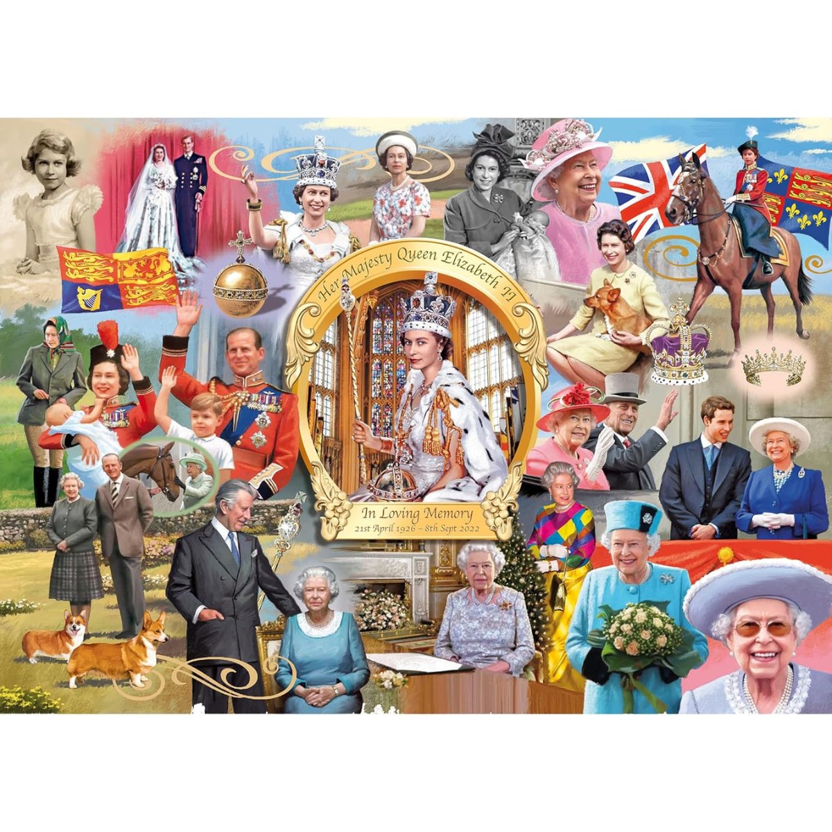 Queen Elizabeth II - Gibsons 1000 Piece Jigsaw Puzzle - Phillips Hobbies