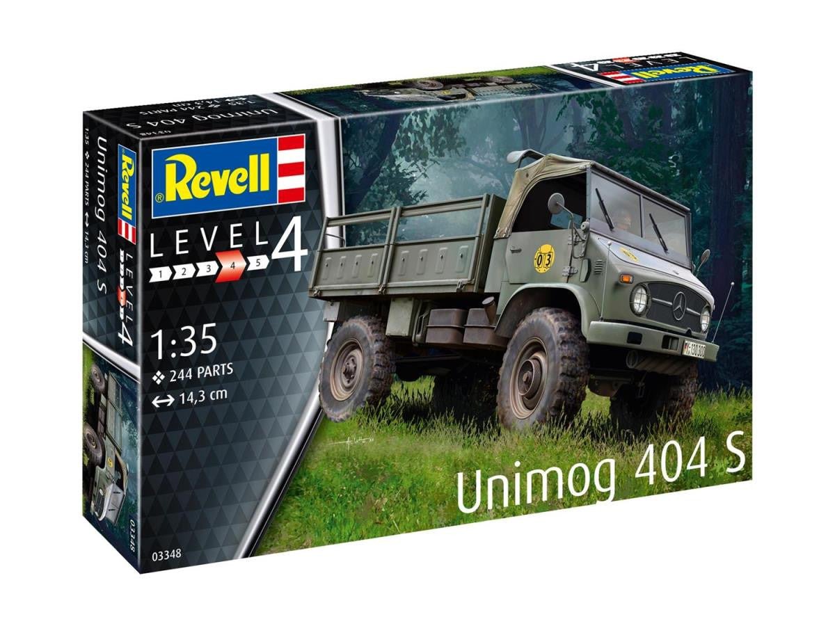 Revell 03348 Unimog 404 S Plastic Kit - 1:35 Scale - Phillips Hobbies