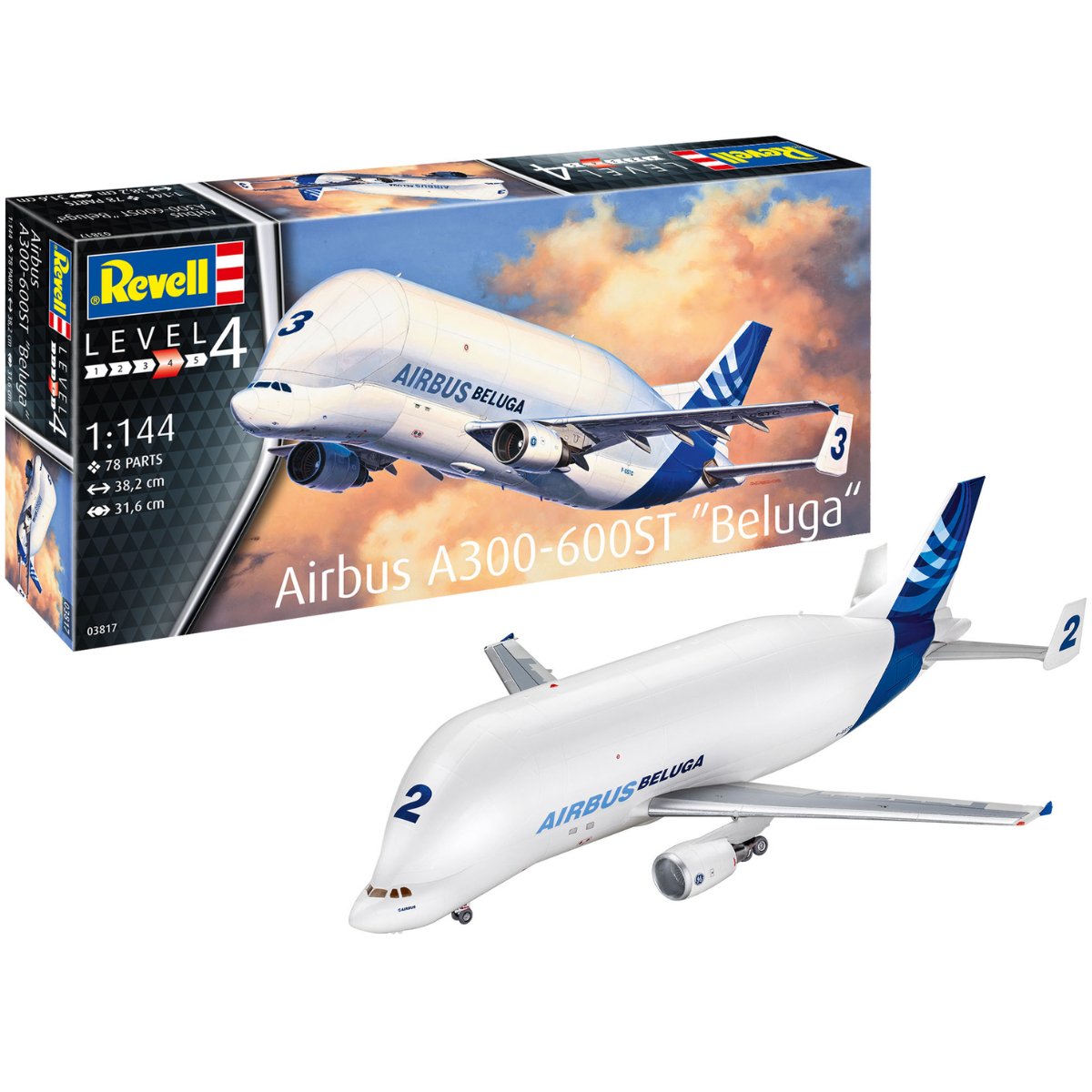 Revell 03817 Airbus A300 - 600ST "Beluga" - 1:144 Scale - Phillips Hobbies