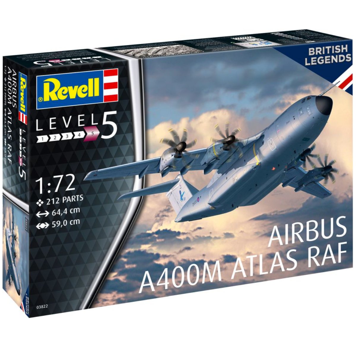 Revell 03822 Airbus A400M Atlas RAF Plastic Kit - 1:72 Scale - Phillips Hobbies