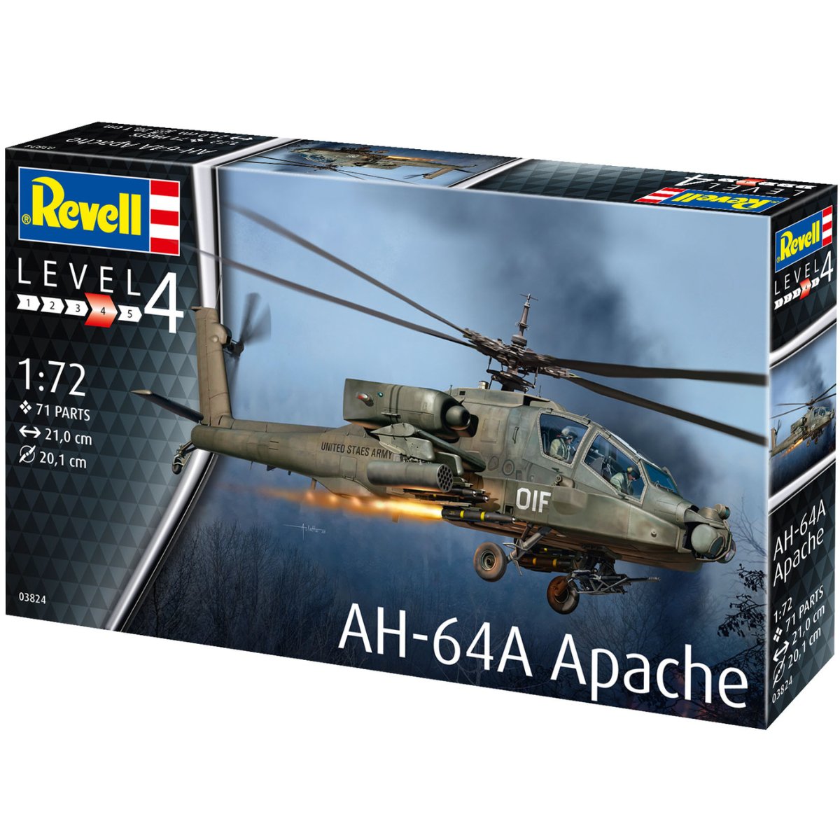 Revell 03824 AH - 64A Apache - 1:72 Scale - Phillips Hobbies