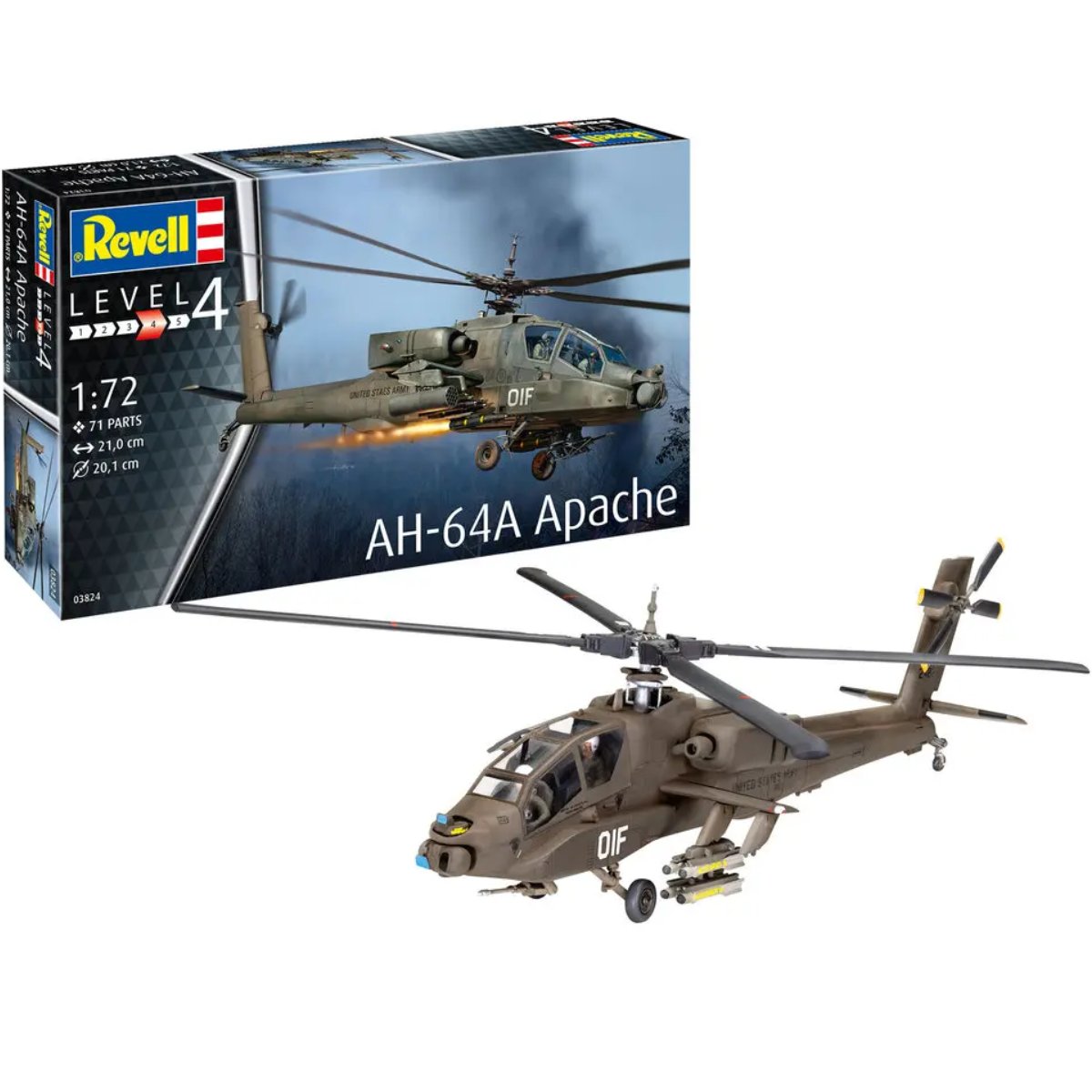 Revell 03824 AH - 64A Apache - 1:72 Scale - Phillips Hobbies