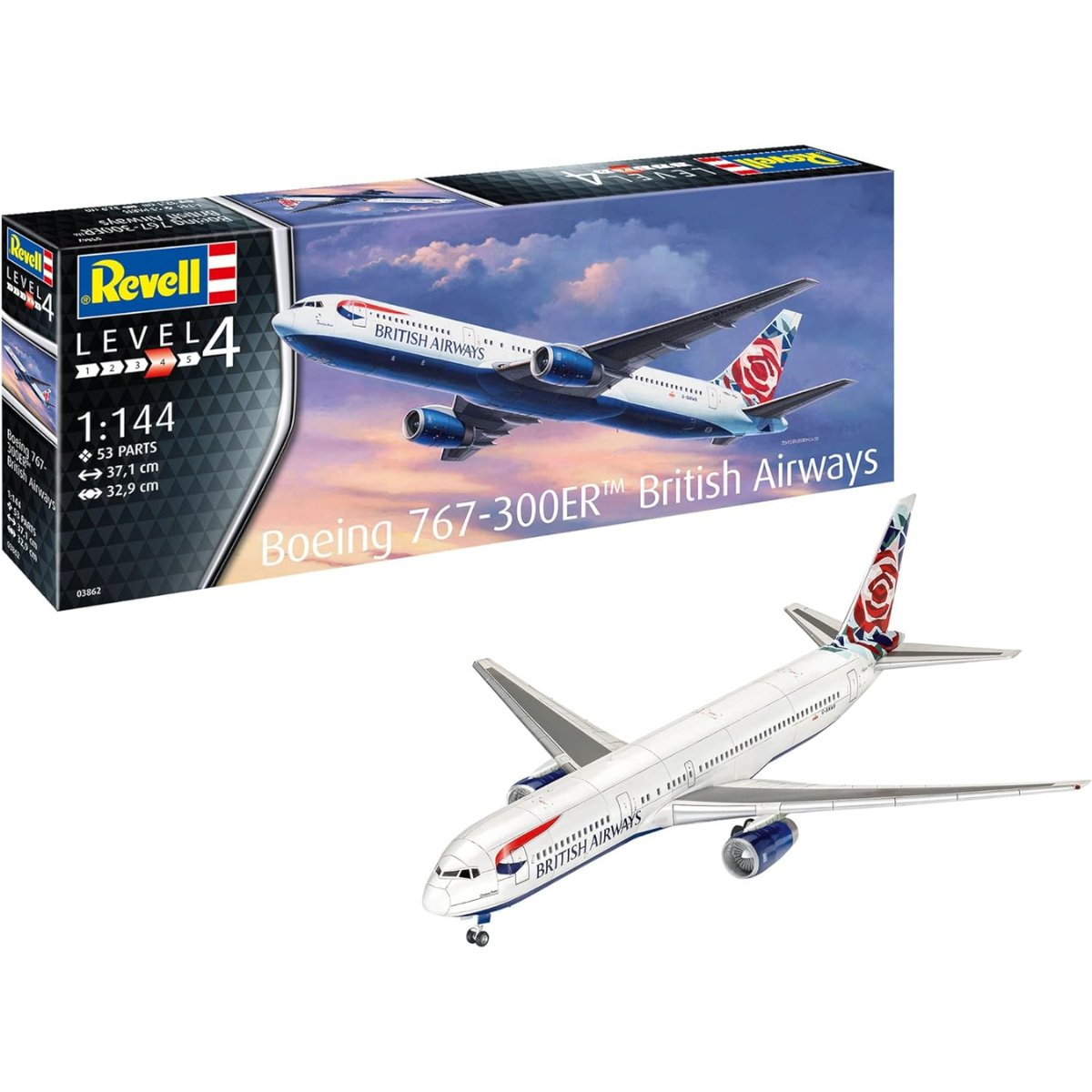 Revell 03862 Boeing 767 - 300ER British Airways - 1:144 Scale - Phillips Hobbies