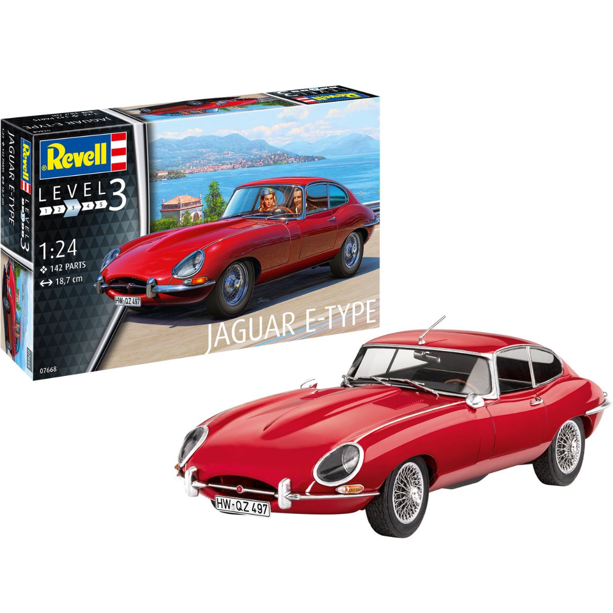 Revell 07668 Jaguar E - Type (Coupé) Plastic Kit - 1:24 Scale - Phillips Hobbies