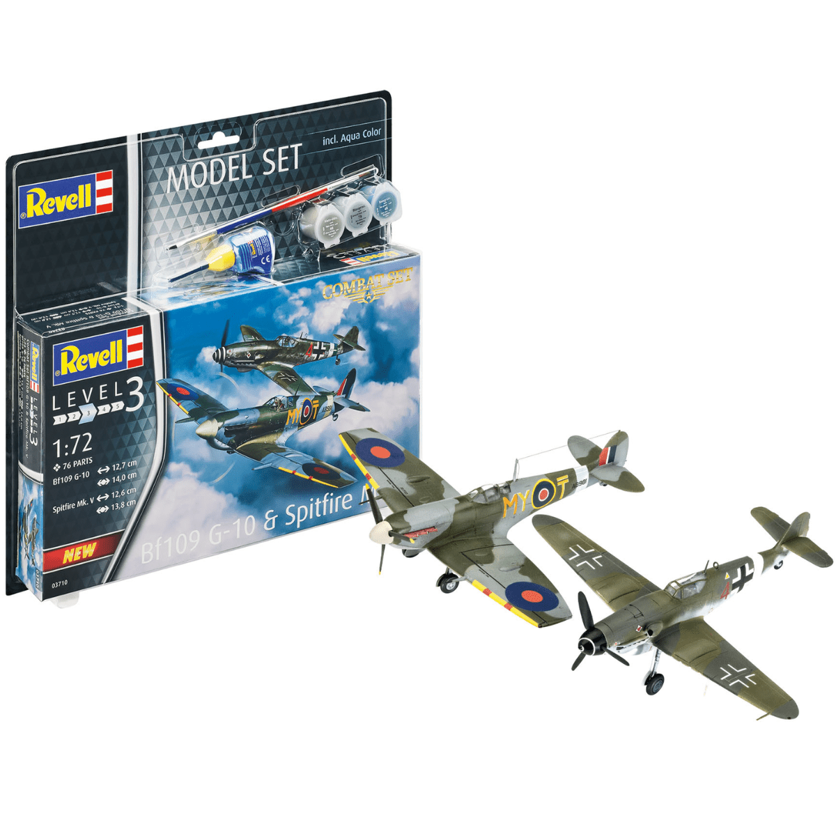 Revell 63710 Combat Set Spitfire/Messerschmitt Model Set Plastic Kit - 1:72 Scale - Phillips Hobbies