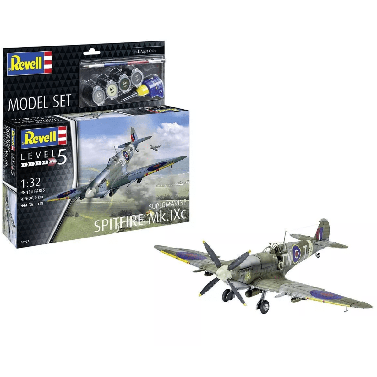 Revell 63927 British Supermarine Spitfire Mk.IXC Model Set - 1:32 Scale - Phillips Hobbies