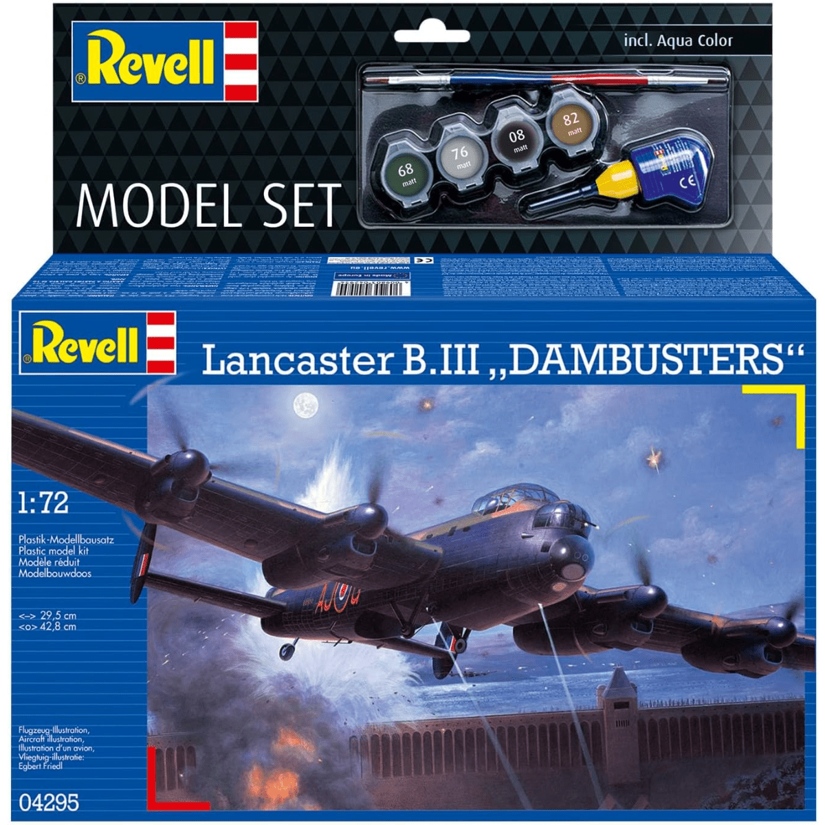 Revell 64295 British Lancaster B.III Dambuster Model Set Plastic Kit - 1:72 Scale - Phillips Hobbies