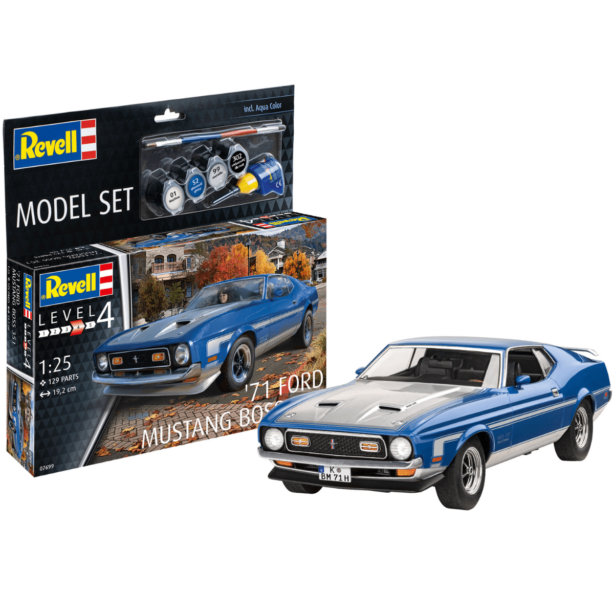 Revell 67699 1971 Mustang Boss 351 Model Set Plastic Kit - 1:25 Scale - Phillips Hobbies