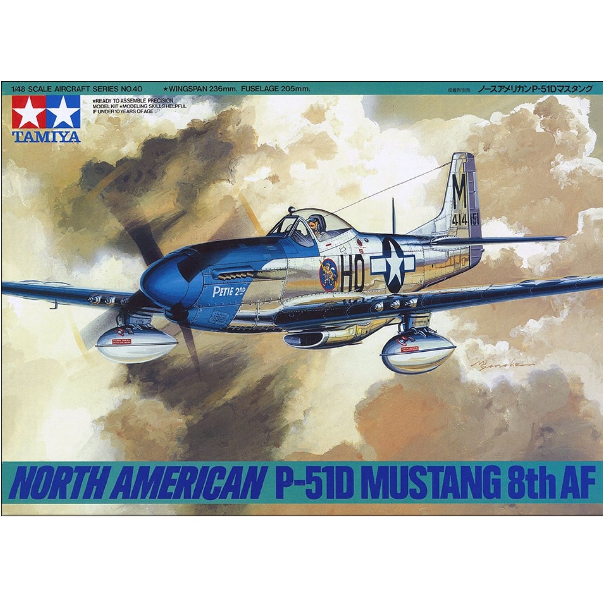 Tamiya 61040 North American P - 51D Mustang 8th Air Force Plastic Kit - 1:48 Scale - Phillips Hobbies