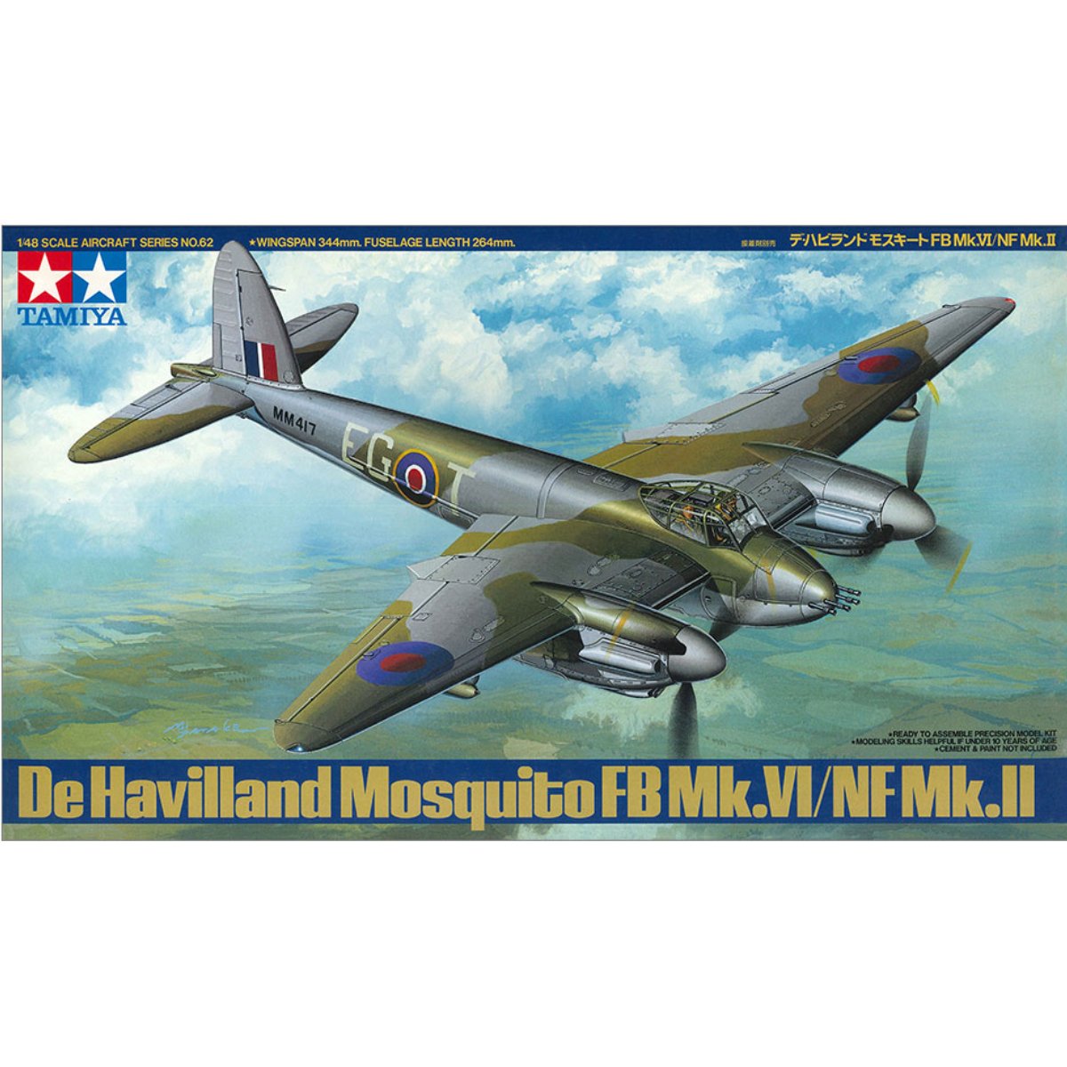 Tamiya 61062 De Havilland Mosquito FB MK.VI/NF MK.II Plastic Kit - 1:48 Scale - Phillips Hobbies