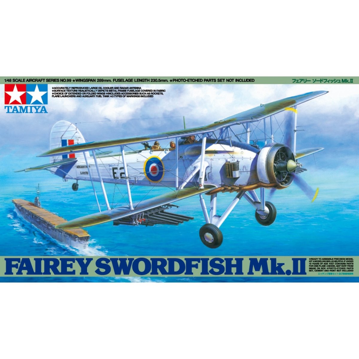 Tamiya 61099 Fairey Swordfish MK.II Plastic Kit - 1:48 Scale - Phillips Hobbies